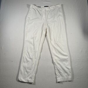 Talbots Womens 12P White Pants Petite Chino Flat Front Casual